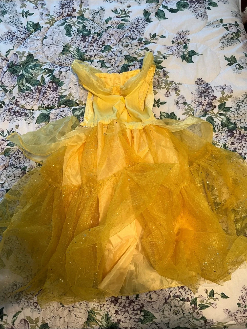 Disney Princess Belle Costume Beauty The Beast Dress Child Size 4/6x Yellow